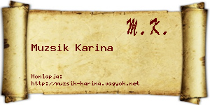 Muzsik Karina névjegykártya